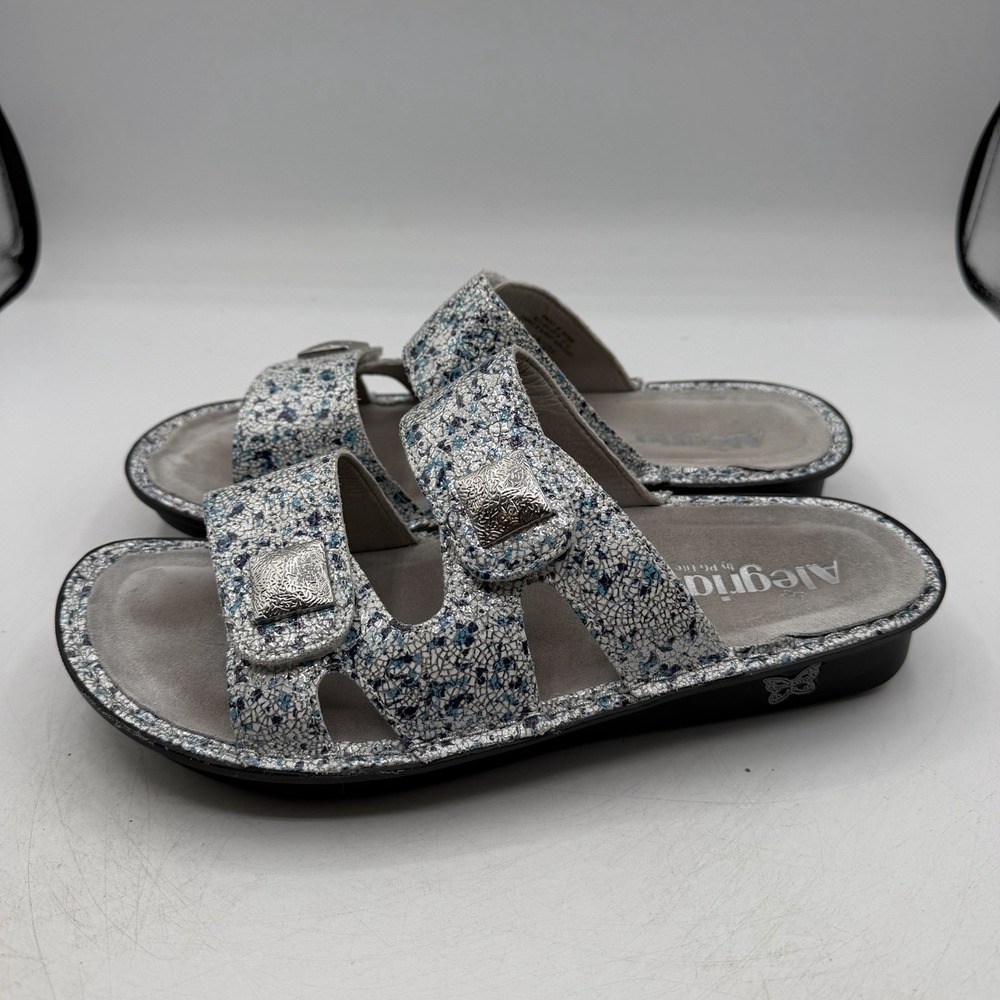 Alegria Violette Terrazzo Sandals Womens EU 41 US 10.5-11 Blue Silver White Shoe - Picture 6 of 11